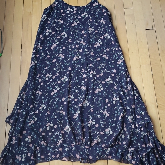 Floral Chiffon Maxi Length Tank Dress Sz S - Picture 1 of 4